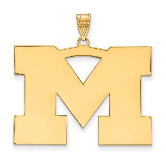 10k Yellow Gold U. of Michigan XL Initial M Pendant